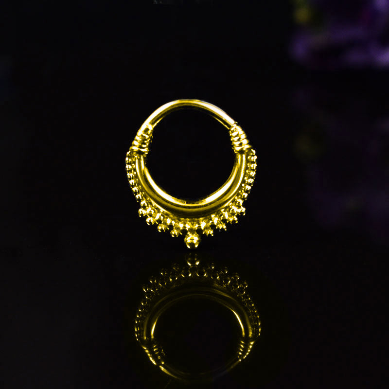 small segment ring in gold pvd steel for tragus, anti tragus and other ear piercings