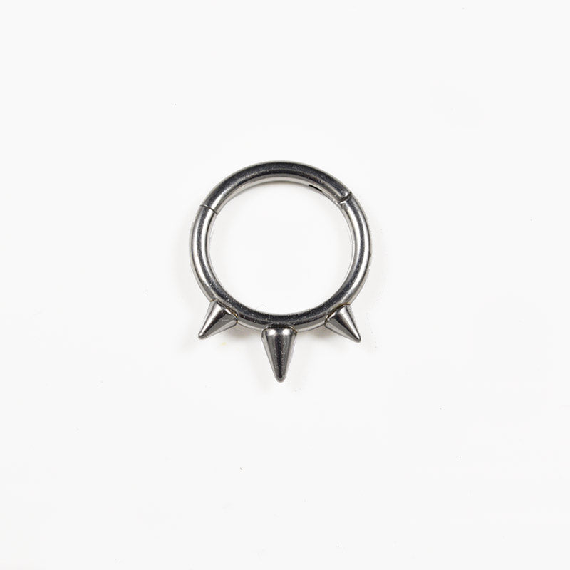 triple spike hinged piercing ring 1.2mm