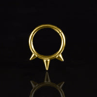 triple spike piercing segment ring 1.2mm gold pvd