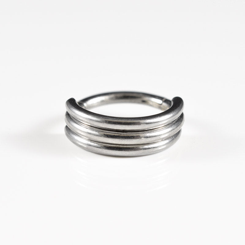piercing clicker ring with triple rings for tragus helix or daith
