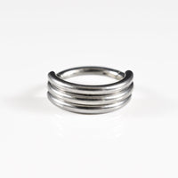piercing clicker ring with triple rings for tragus helix or daith