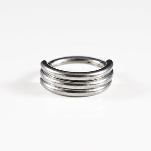 piercing clicker ring with triple rings for tragus helix or daith