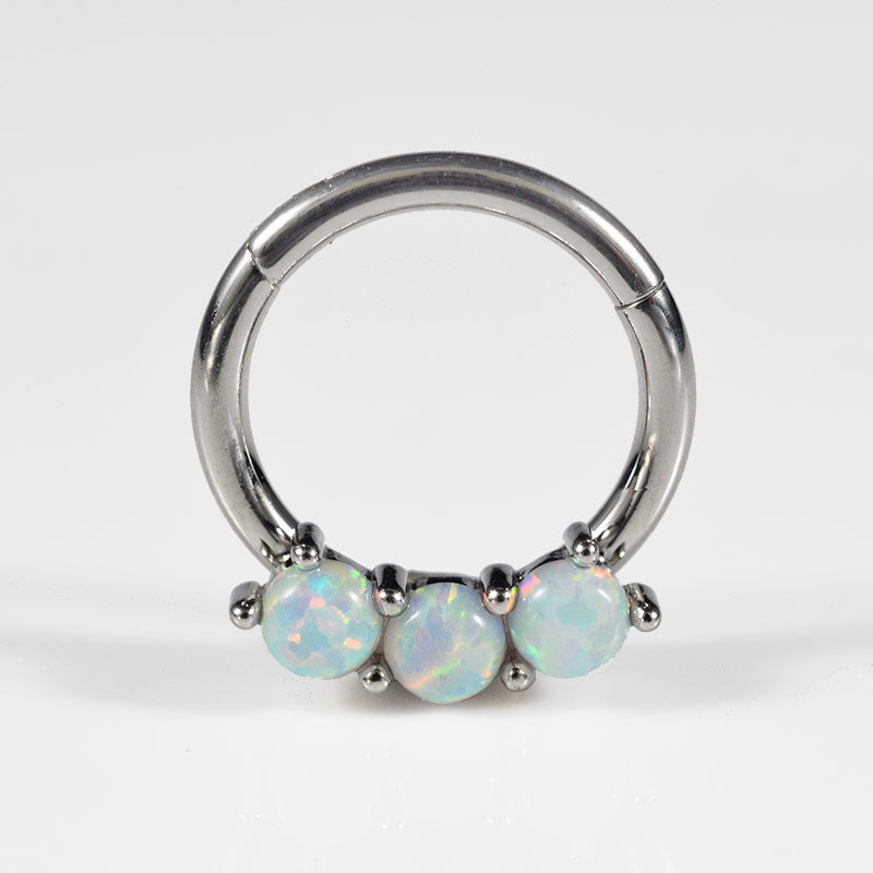 segment ring with outward facing opals