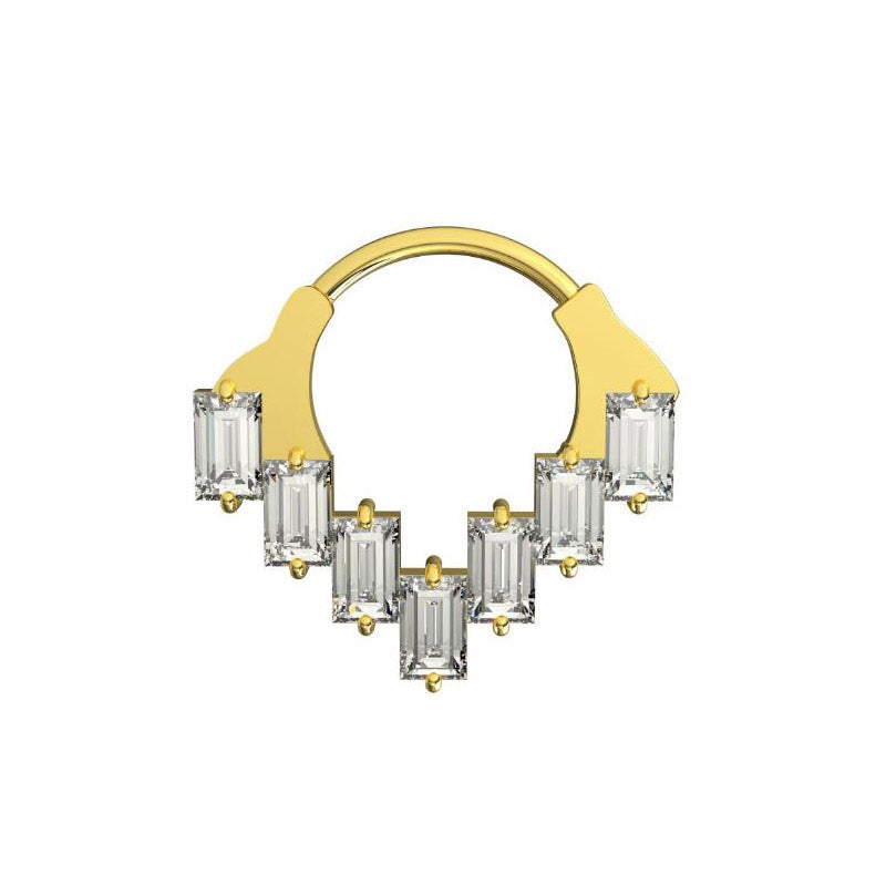 Clicker Ring Multi CZ Jewelled Chandelier in Gold PVD – Arka