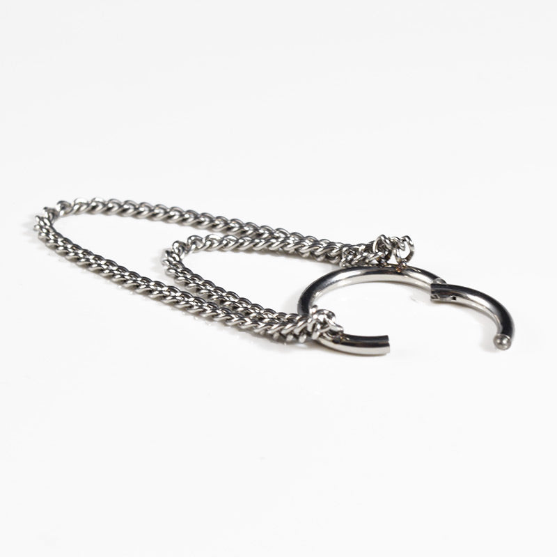 hinged segment ring with hanging chains for helix piercings