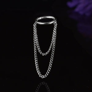 helix clicker ring with hanging chains