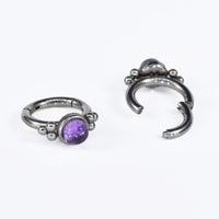 hinged segment ring with amethyst
