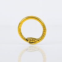 1.2mm x 8mm snake segment clicker ring for piercings in gold steel
