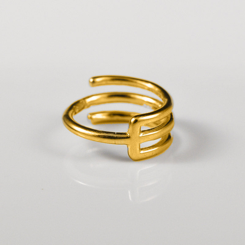Triple Hoop Clicker RIng in Gold