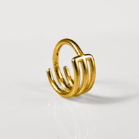 Triple Hoop Clicker RIng in Gold