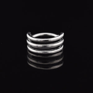 triple hoop segment clicker ring 1.2mm