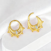 'Myra' Indian Clicker Ring with Clear Gem