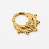 'Myra' Indian Clicker Ring with Clear Gem