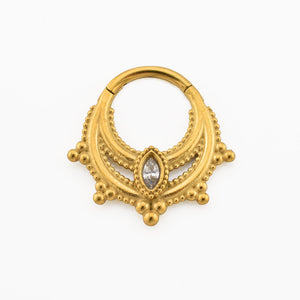 'Myra' Indian Clicker Ring with Clear Gem