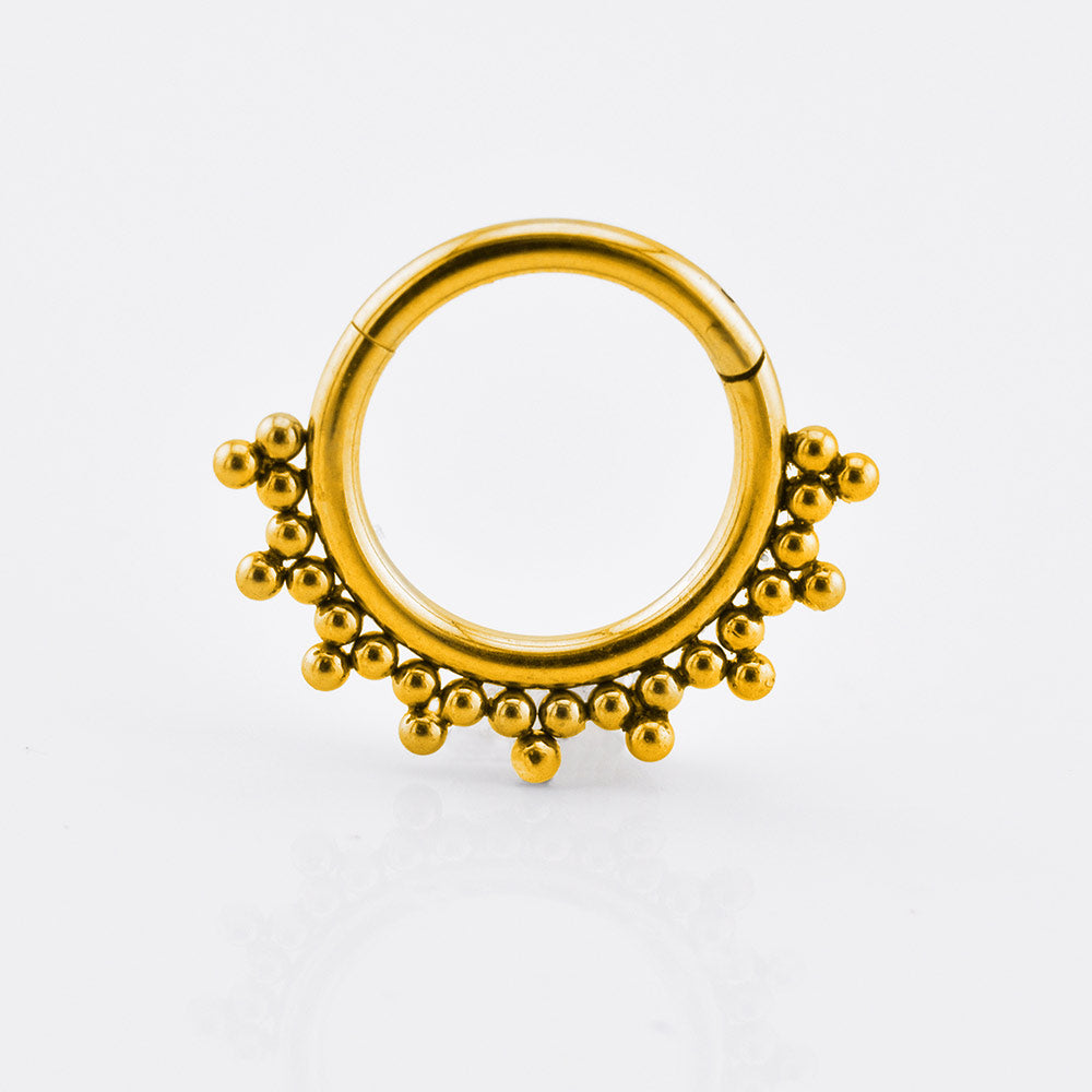 Tribal Beads Clicker Ring in Gold