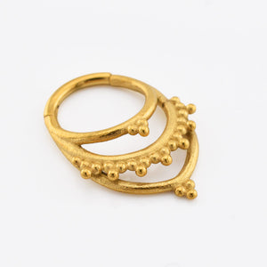 Tribal Indian style segment clicker ring for piercings like daith, helix and septum