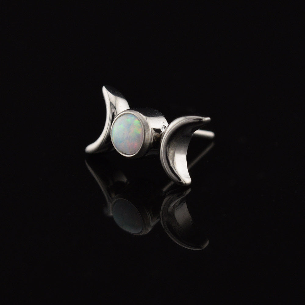 Triple Moon Goddess Labret in Titanium