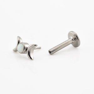 Triple Moon Goddess Labret in Titanium