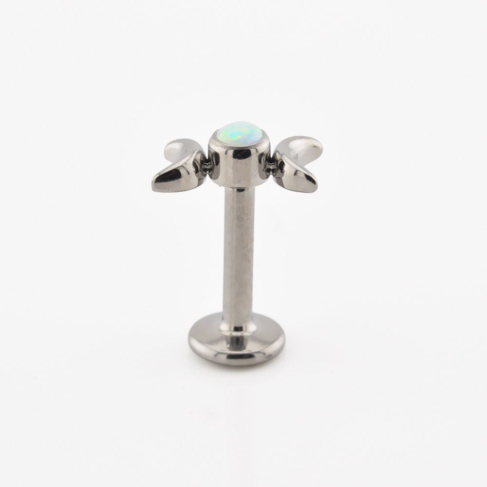 Triple Moon Goddess Labret in Titanium