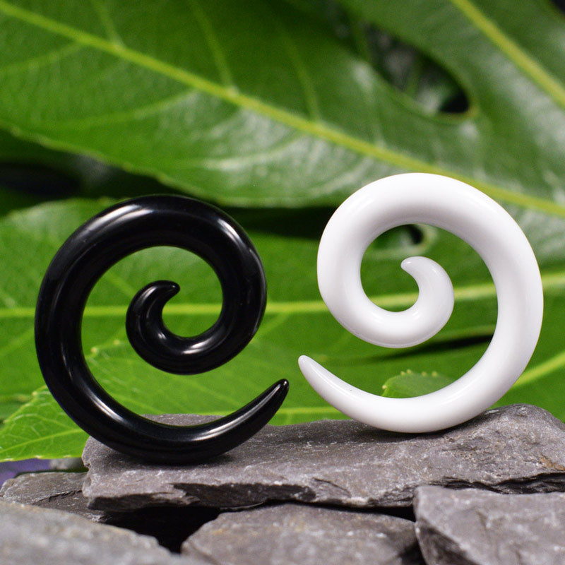Sono Wood Fake Gauge Large Spirals Tribal Earrings (19G - 0.9mm Sono Wood Fake Gauge Large Spirals Tribal Earrings (19G - 0.9mm