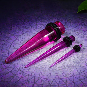 ear stretching tapers / expanders in purple acrylic