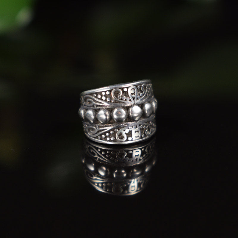 silver brass ear cuff or dread bead