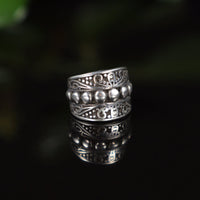 silver brass ear cuff or dread bead