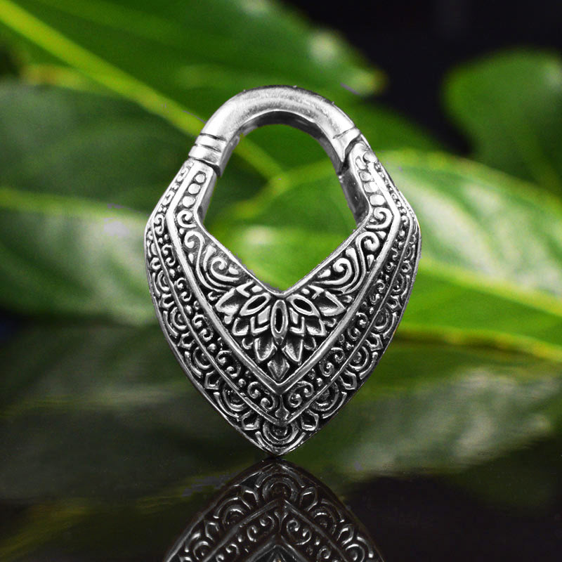 Ear Weight. Malwari. Tribal Design in Silver Brass.