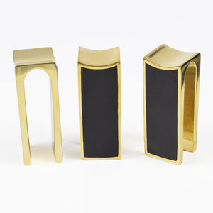 oblong ear hangers with black inlay