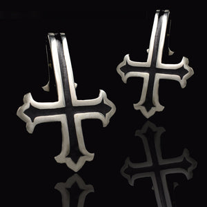 inverted crucifix gothic ear hanger earrings