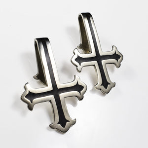 gothic ear weight hangers, inverted crucifix, inverted cross