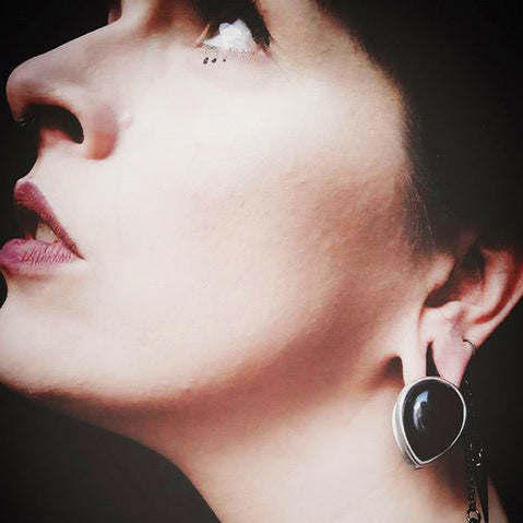 Spade Ear Weights with Lapis Lazuli