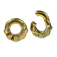 hinged ear weight clickers with abalone