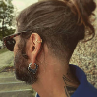 Hinged Ear Weight 'Zigon' in Silver Brass