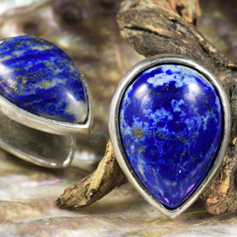 Spade Ear Weights with Lapis Lazuli
