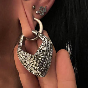 Hinged Ear Weight 'Malwari' in Silver Brass