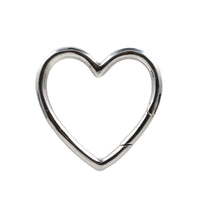 Ear Hangers, Silver Heart Hoops for Stretched Ears