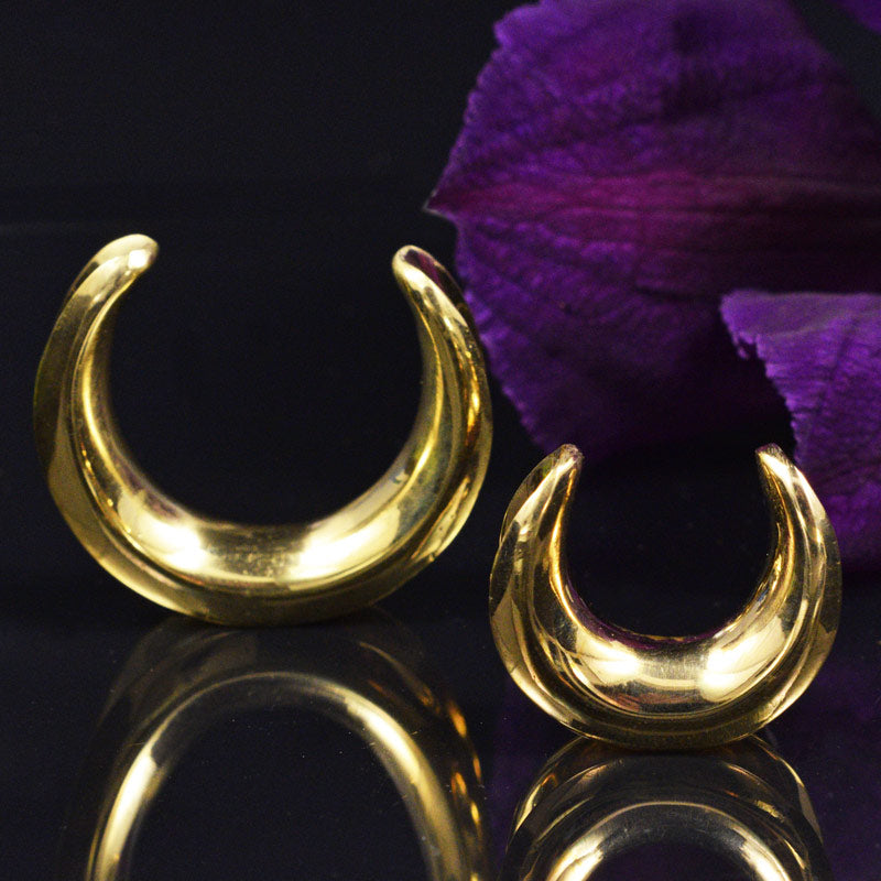 Ear Saddle Plugs in Brass 