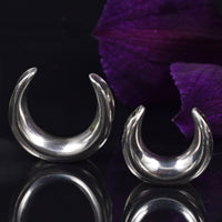 Ear Saddle Plugs in Silver Brass 