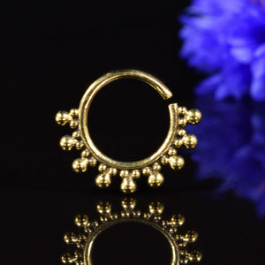 Tribal Septum Ring in Brass 