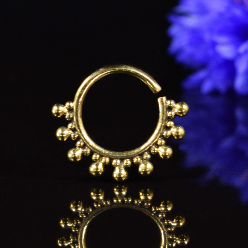Tribal Septum Ring in Brass 