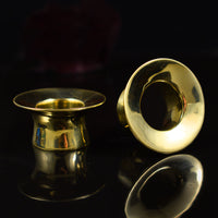 tribal ear tunnels in brass with big flare
