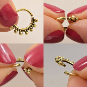 Small Heart Mandala Tribal Septum Ring