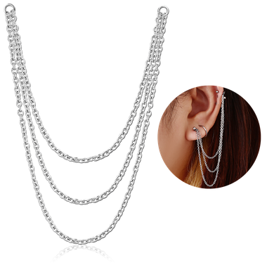 triple chain to hang between ear piercings