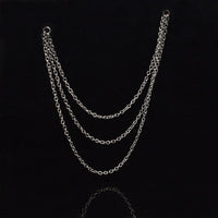 triple cable chain for hanging between ear piercings