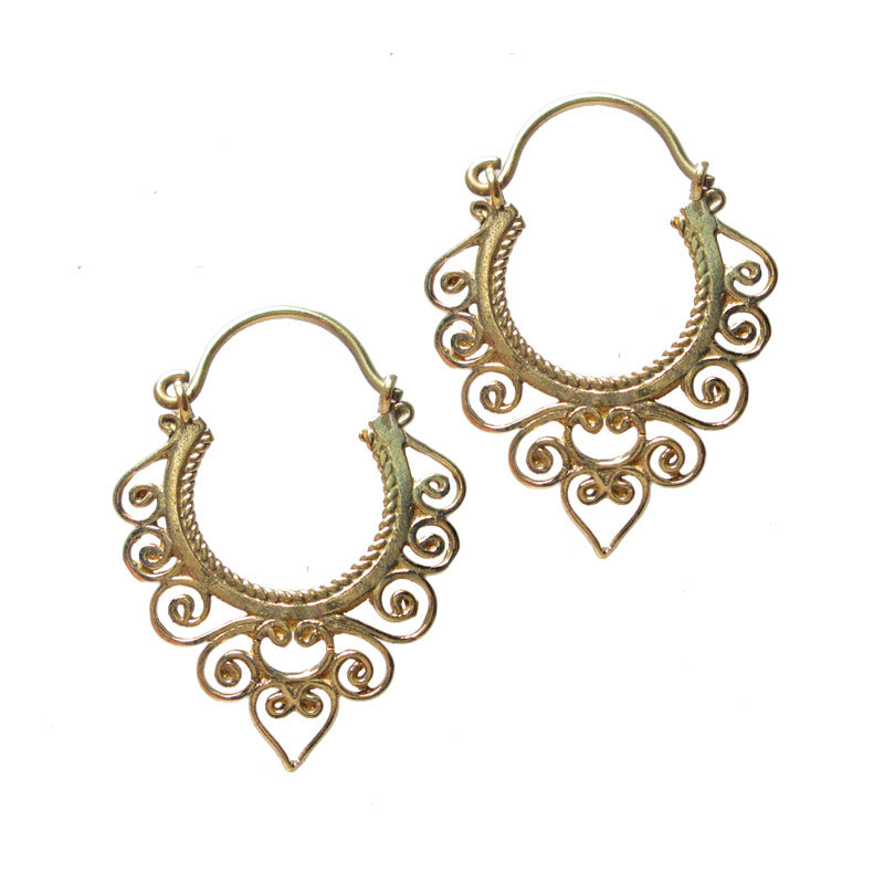 Tribal Indian Brass Earrings