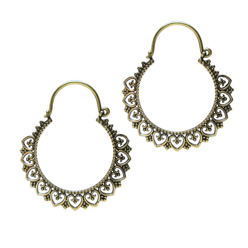 Brass Hoop Gypsy Earrings