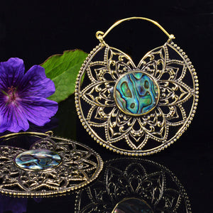 Tribal Mandala Earrings with Abalone