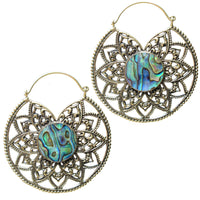 Tribal Mandala Earrings with Abalone