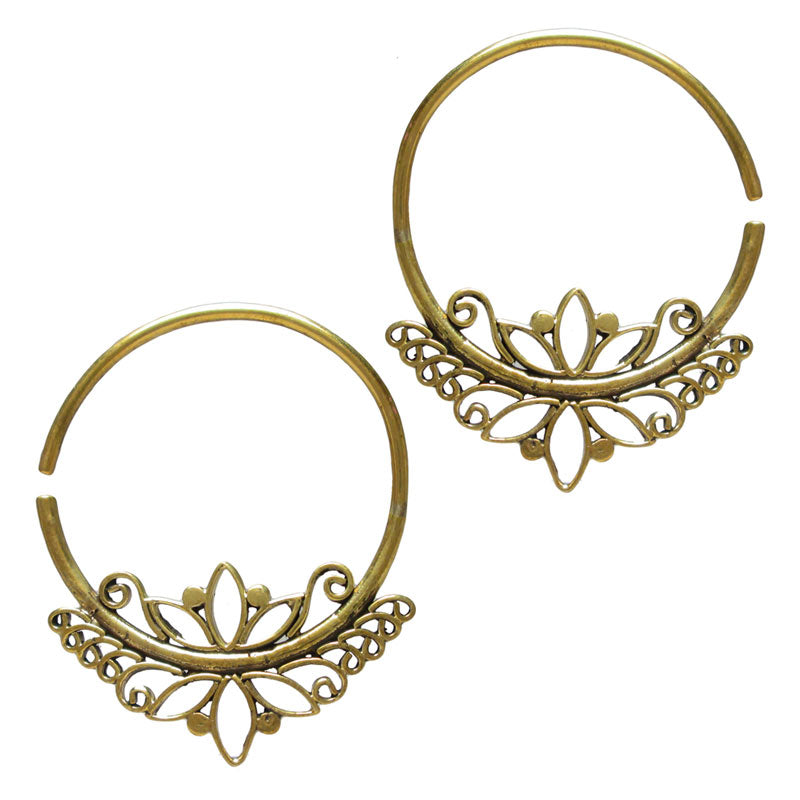 Vintage Style Brass Hoop Earrings